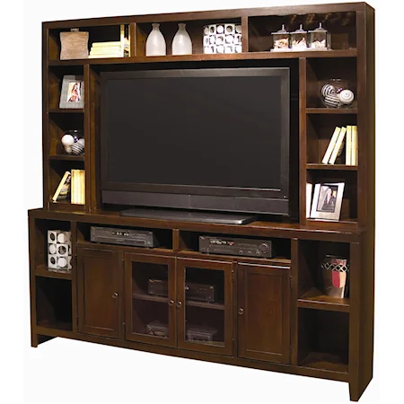 Entertainment Wall with 84-Inch Console & Hutch